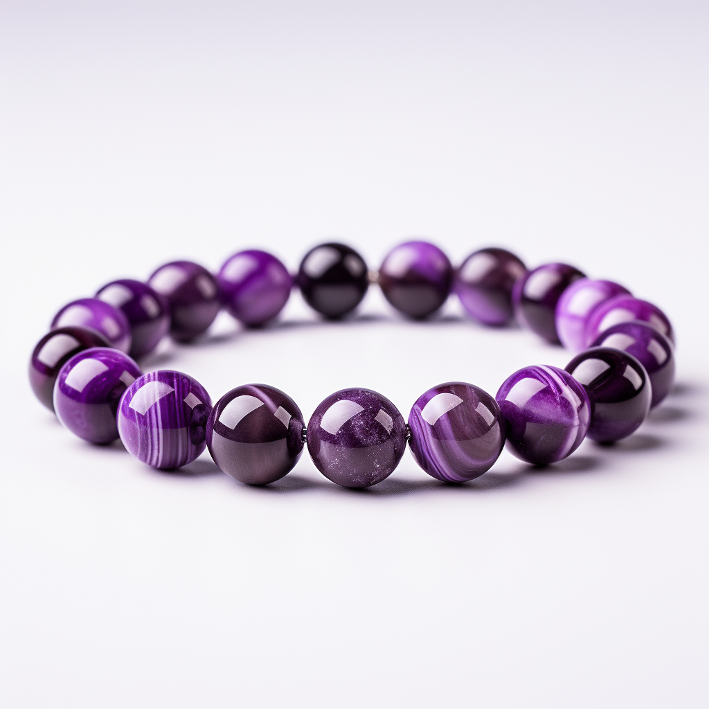 Pulsera Single Stone Ojo de Tigre Morado