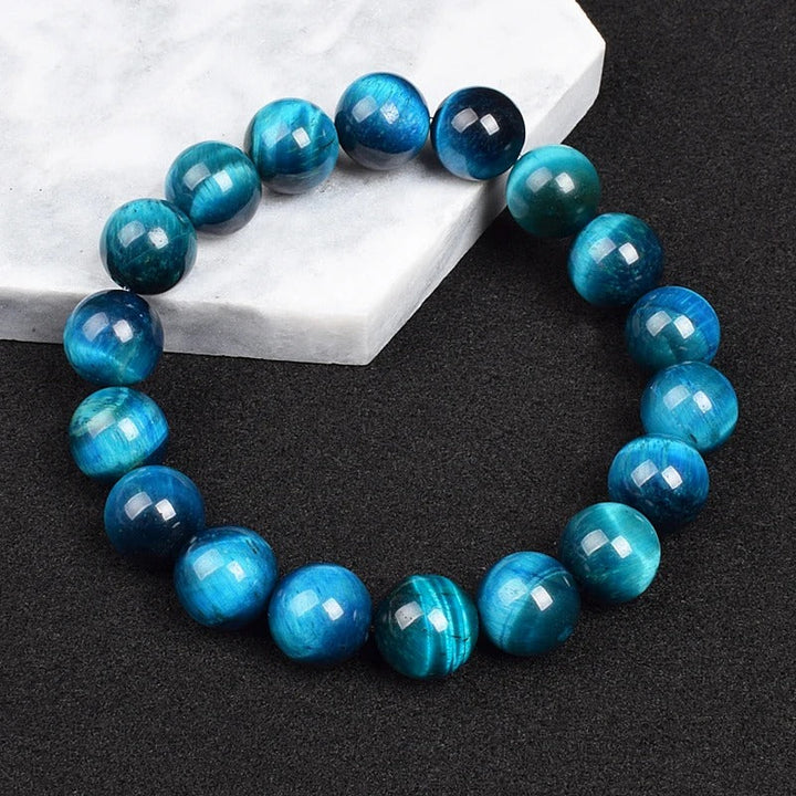 Pulsera Single Stone Ojo de Tigre Azul Royal