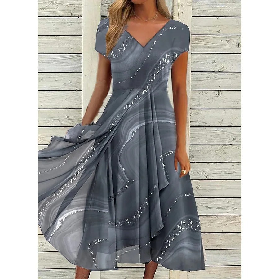 Rosalinde - Midi-jurk met V-hals