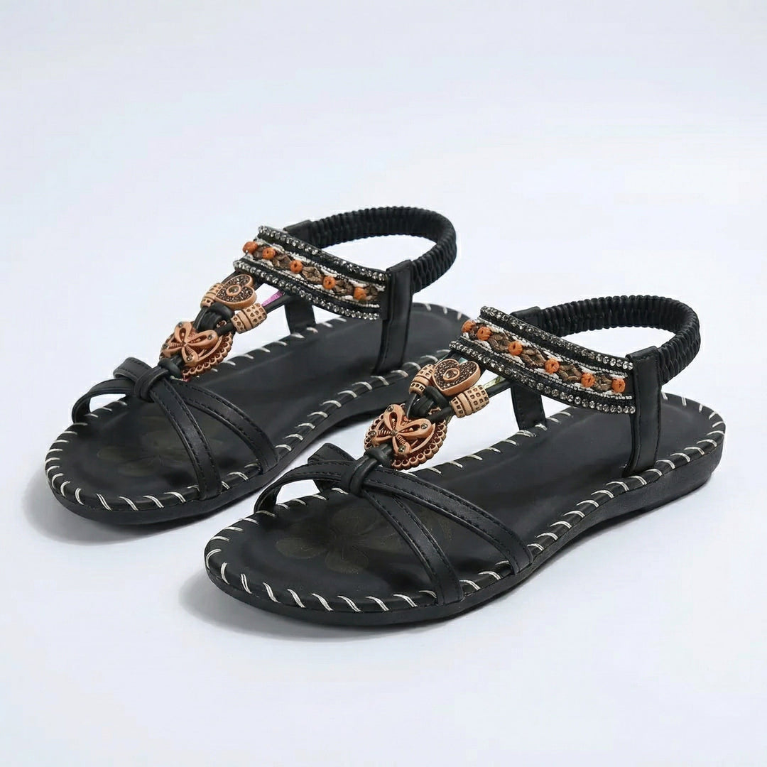 Hovira - Comfortabele Boheemse Platte Sandalen in Ibiza Chic Stijl