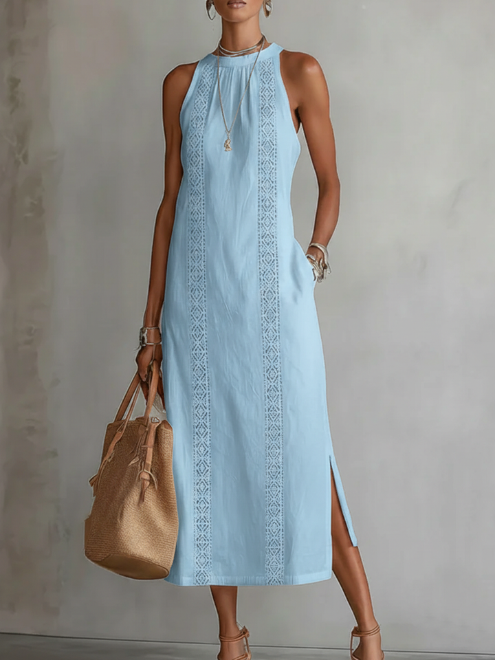 Maricar | Elegante Kant Detail Midi Jurk