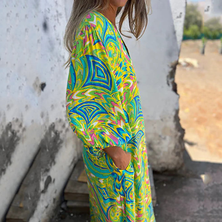 Herminie - Elegante Maxi jurk met prachtige zomerprint voor dames