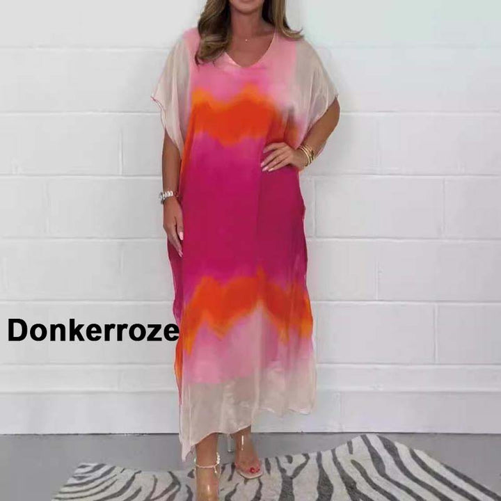 Magalie - Chiffon jurk met dip-dye effect voor dames