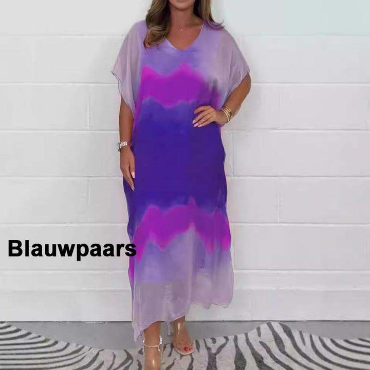 Magalie - Chiffon jurk met dip-dye effect voor dames