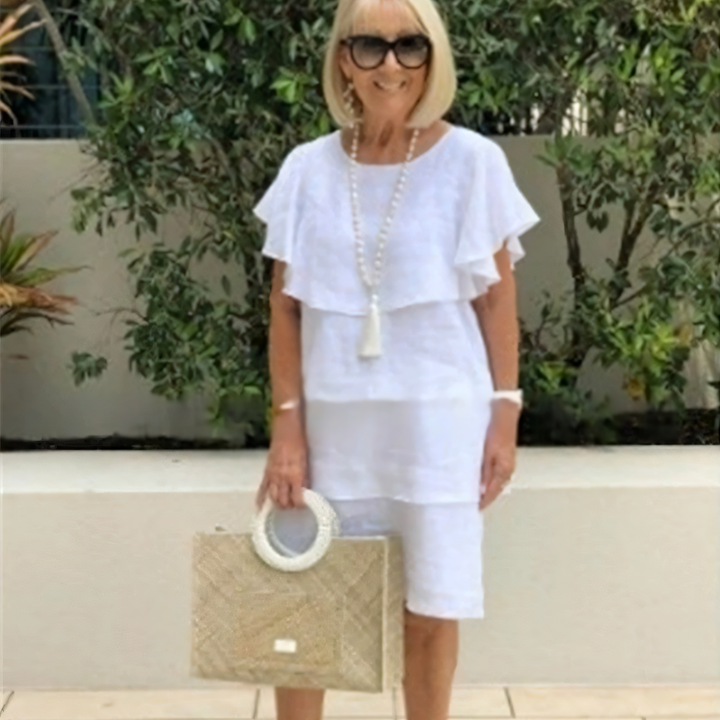 Sibel - Korte chiffon zomerjurk