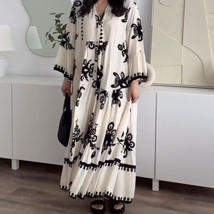 Katell - Dames Midi Dress met Ruches