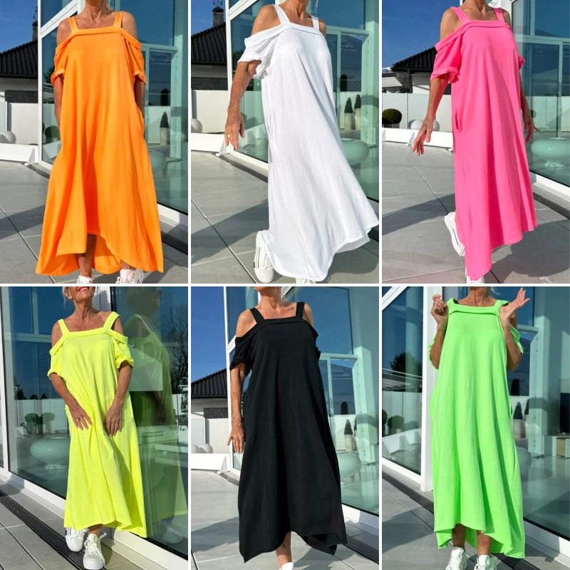 Phaedra - Elegante en Comfortabele Vrouwen Off Shoulder Maxi Dress