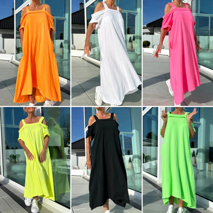 Phaedra - Elegante en Comfortabele Vrouwen Off Shoulder Maxi Dress