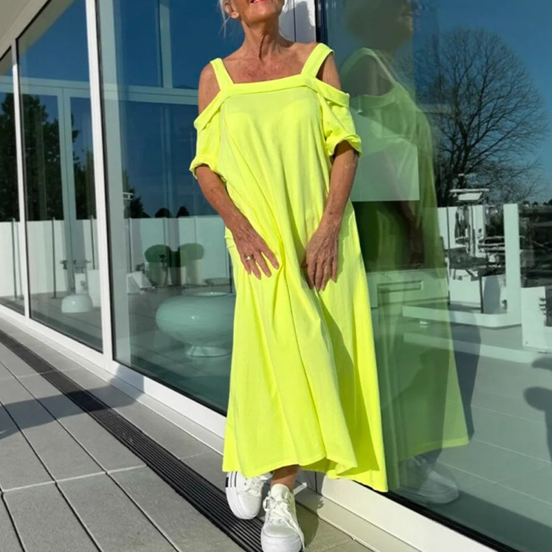 Phaedra - Elegante en Comfortabele Vrouwen Off Shoulder Maxi Dress